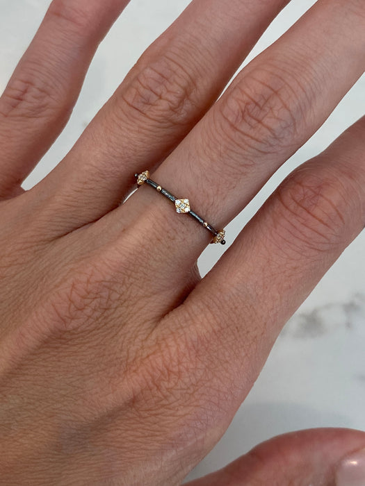 14K Black Rhodium Diamond Eternity Ring – Size 7