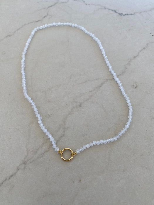 14K Gold Moonstone Beaded Necklace
