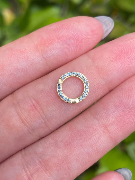 14k solid charm connector