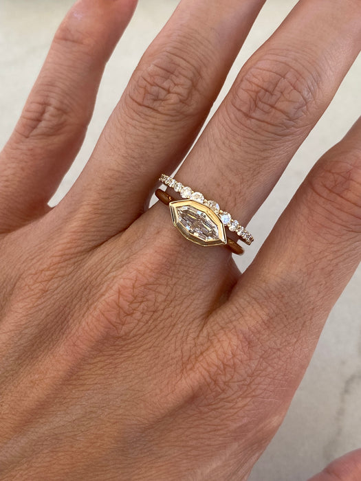 14K Gold East-to-West Double Bezel Marquise Lab Diamond Ring – 1.08 CT IGI Certified