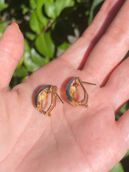 14k ruby diamond earrings