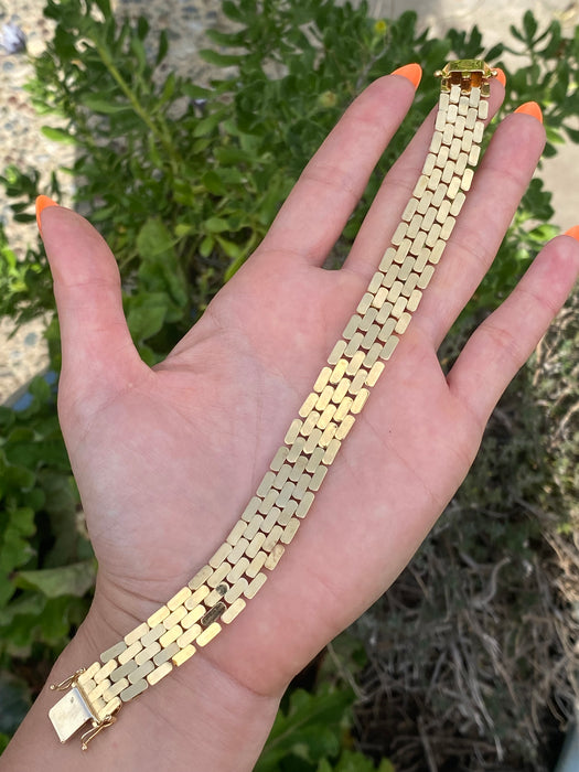 Vintage 14K Gold Panther Link Bracelet