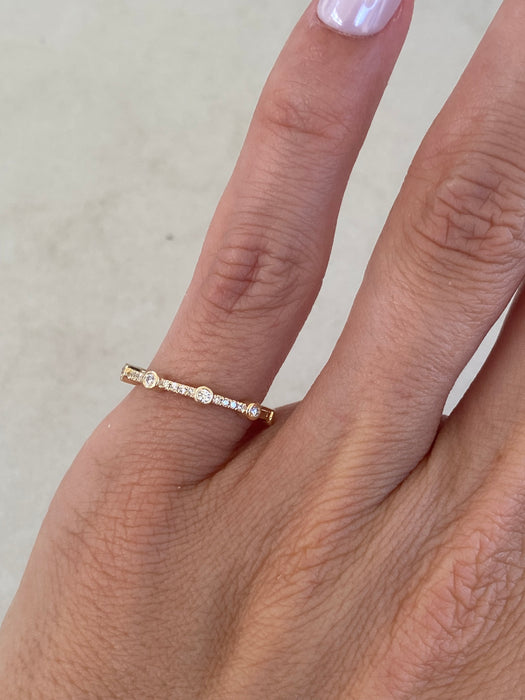 14K Gold Natural Diamond Pinky Ring