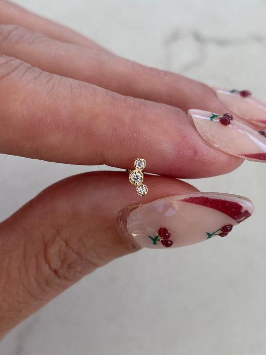 14K Lab Diamond Curve Stud Earring