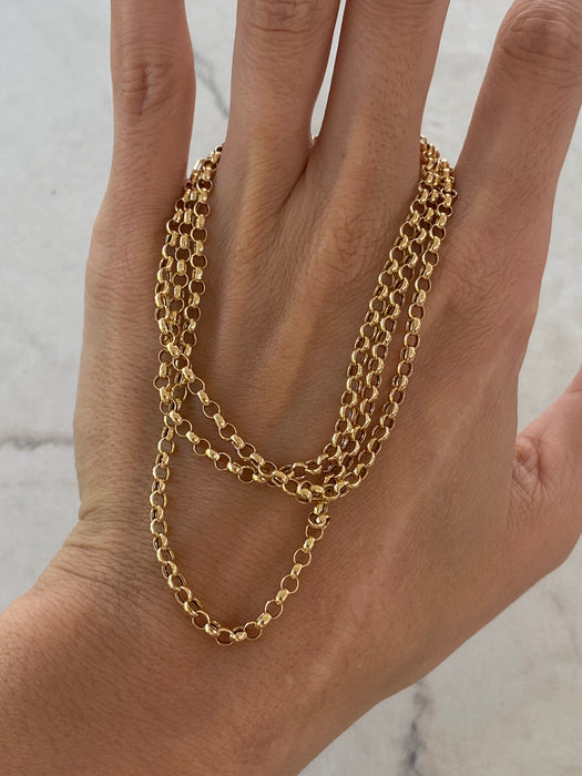 14K Gold Rolo Chain Necklace – 24 Inches
