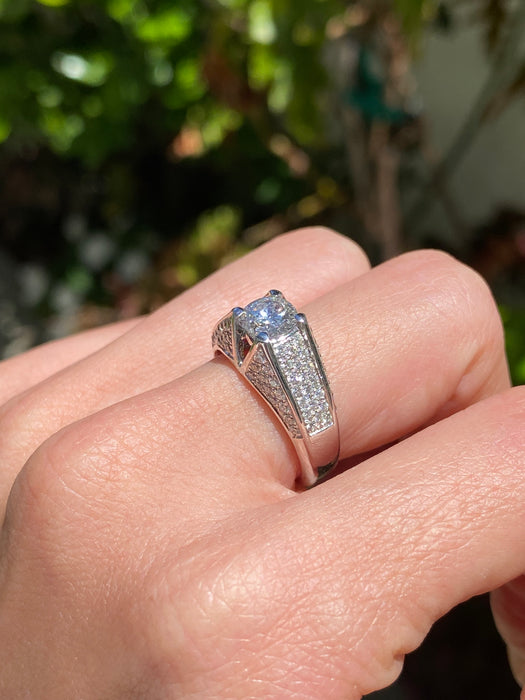 14K White Gold 1.5ct Natural Diamond Ring