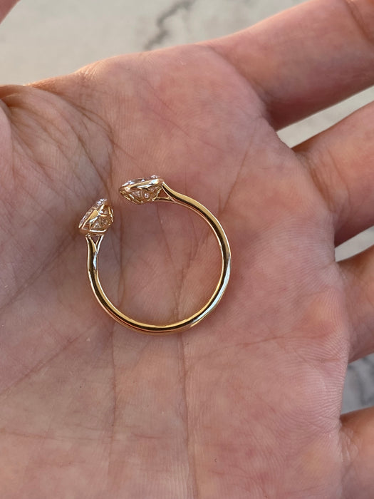 14K Gold Open 1.39 TCW Oval Lab Diamond Ring
