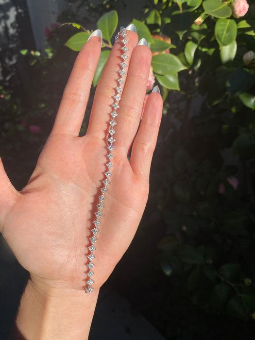 Platinum 850 3 carat diamond tennis bracelet