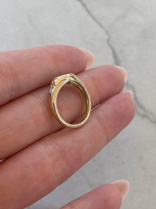 14K Yellow Gold Pear Emerald & Diamond Wrap Ring