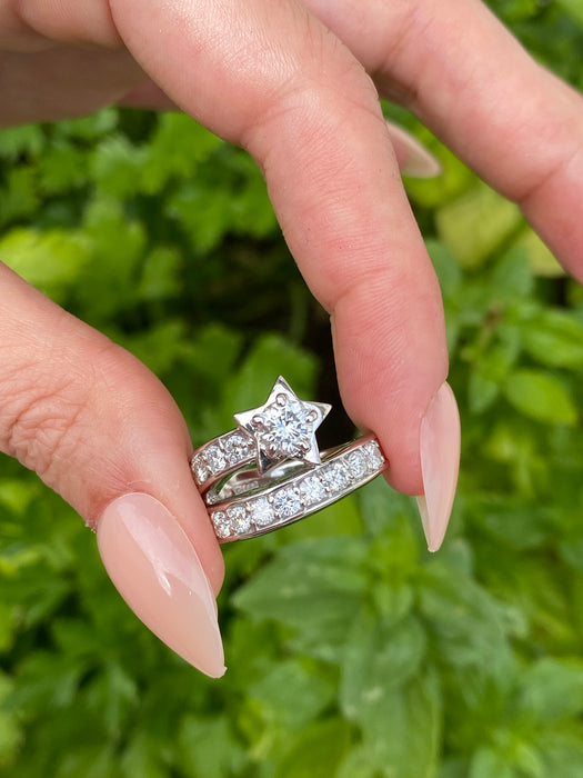 Vintage Platinum 900 Shooting Star Diamond Ring