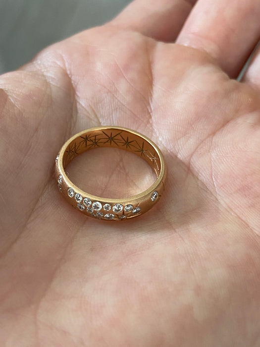 Penny Preville 18K Rose Gold Diamond Galaxy Band Ring 0.62 CTW Size 6.5