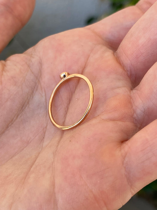 14K Rose Gold Bezel Set Lab Diamond Ring