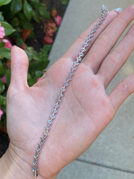 Platinum 850 3 carat diamond tennis bracelet