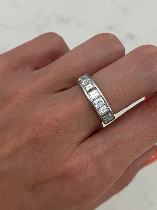 Vintage Platinum 900 Step Cut 2 Carat Diamond Ring