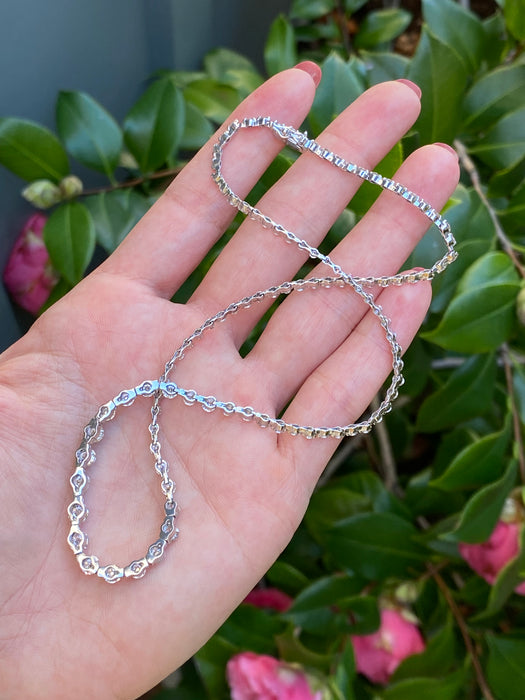 18k white gold 7 carat Diamond tennis necklace