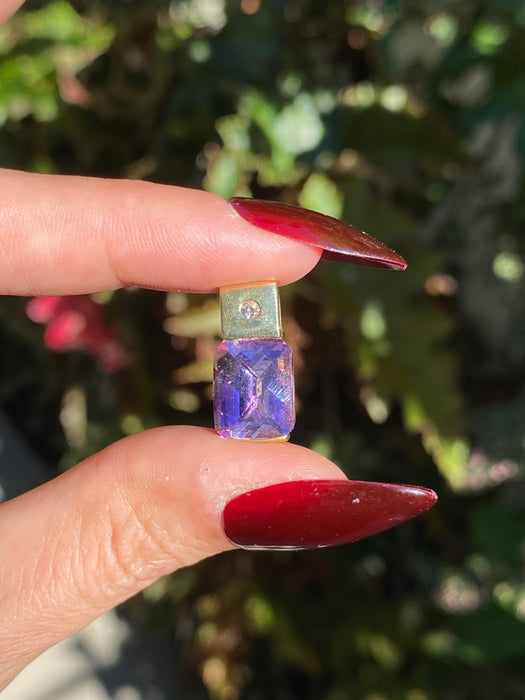 14k slider amethyst diamond pendant