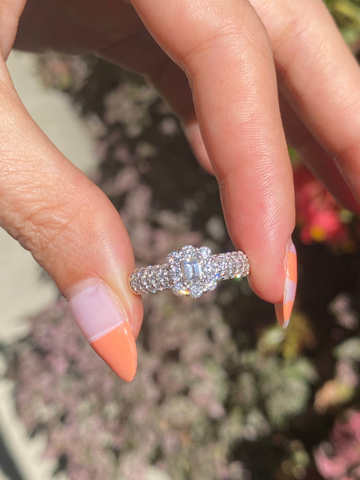 Platinum 900 diamond ring size 7.75