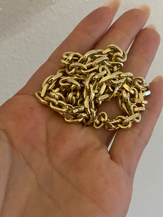 14K Gold Biker Chain Necklace — 22 Inches