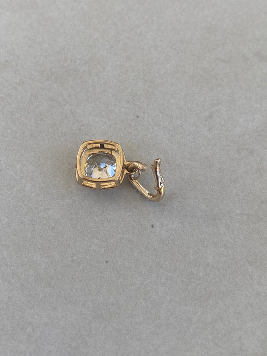 14K Gold 1.06 TCW Cushion Lab Diamond Charm