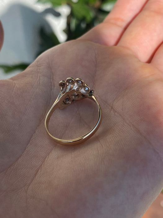 14k blue sapphire diamond ring size 8