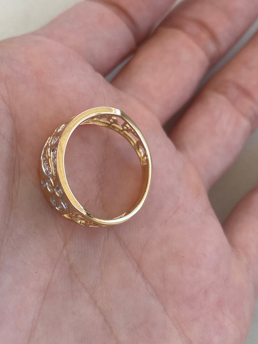 14K Natural Diamond Bluebell Flower Ring