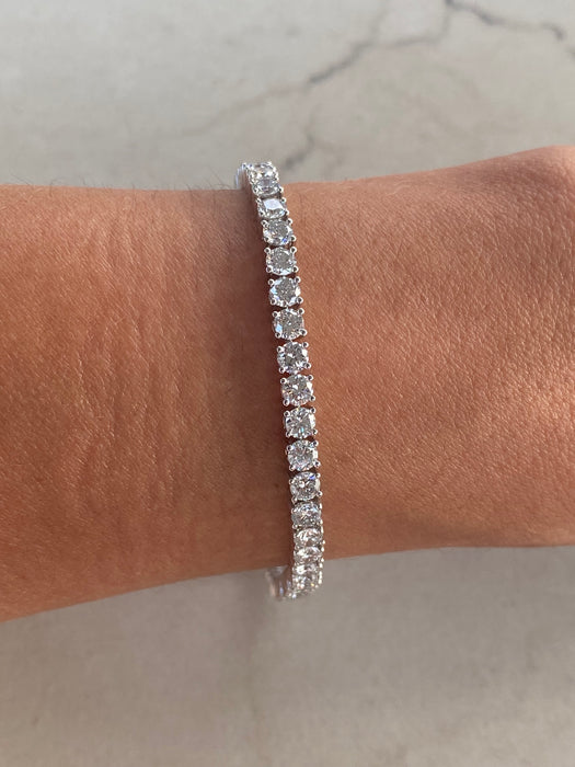 14K White Gold 7.8 TCW Lab Diamond Tennis Bracelet