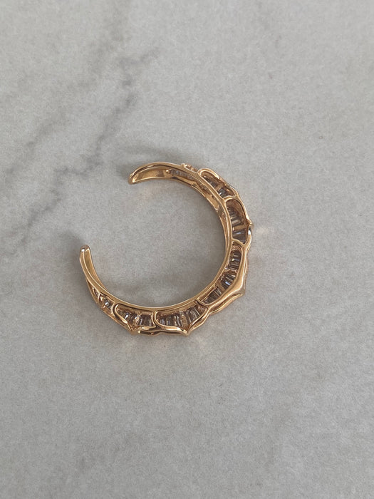 Vintage 18K Rose Gold Crescent Moon Necklace