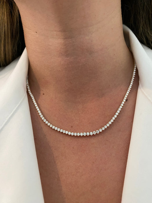14K Gold Graduated Lab Diamond Tennis Necklace | 7.10 CTW | E/VS | 16”