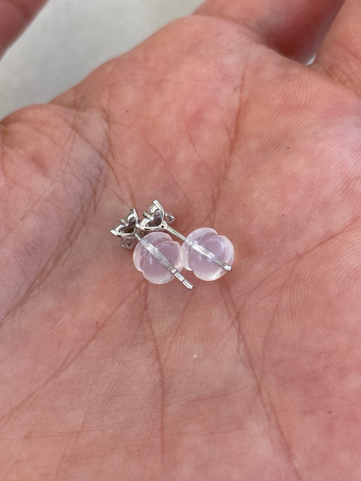 18K White Gold Natural Diamond Flower Stud Earrings | 0.22 CTW