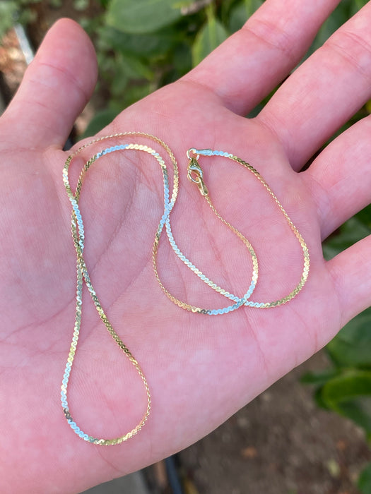 14k 16” serpentine chain necklace