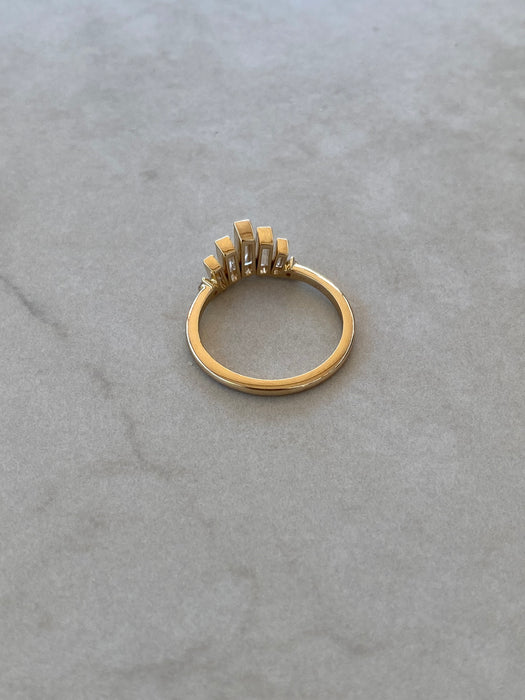 14K Baguette Lab Diamond Crown Ring