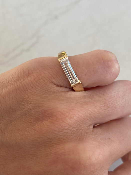 14K 1.15 CTW Baguette Lab Diamond Ring- IGI certified