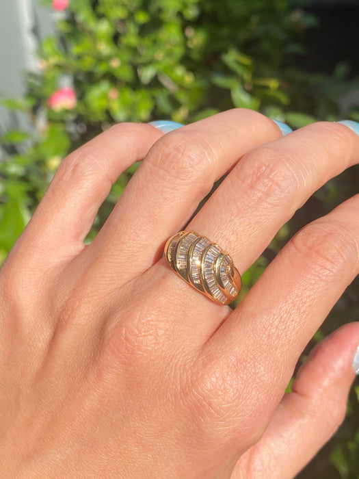 18k diamond baguette ring size 6.75