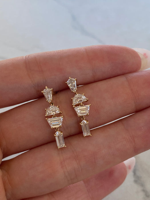 14K Lab Diamond Articulated Drop Earrings – 2.40 CTW
