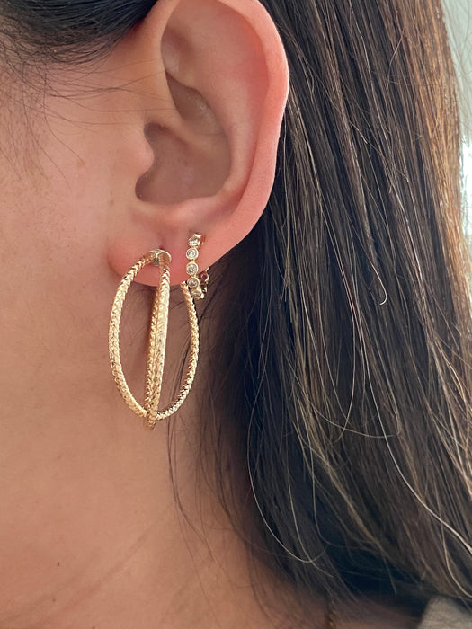 14k braided hoop earrings