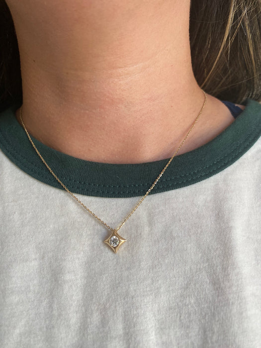 14K Star Lab Diamond Necklace