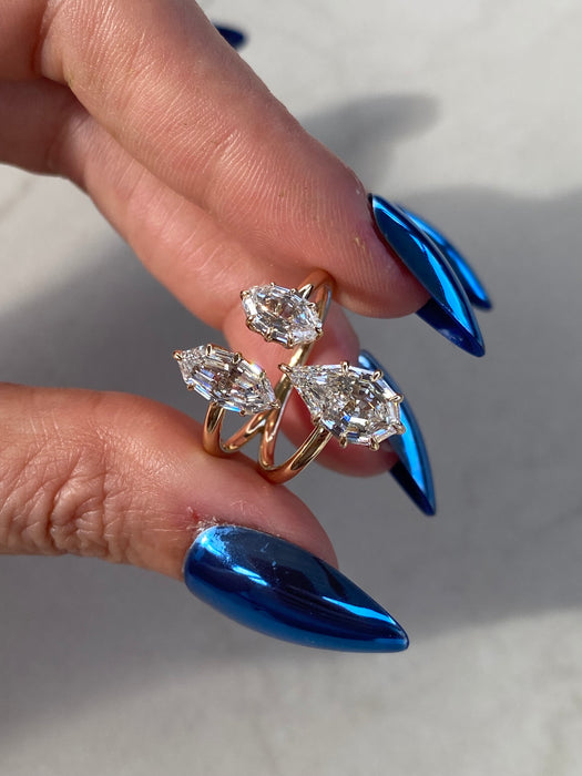 14K 3.15 TCW Step-Cut Lab Diamond Ring
