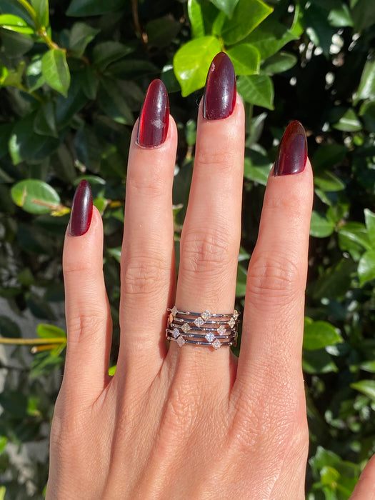 14k black diamond diamond shape eternity ring size 7