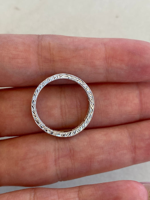Vintage 18k White Gold Diamond Eternity Ring Size 6.5