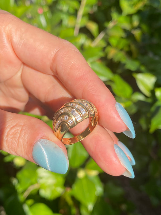 18k diamond baguette ring size 6.75