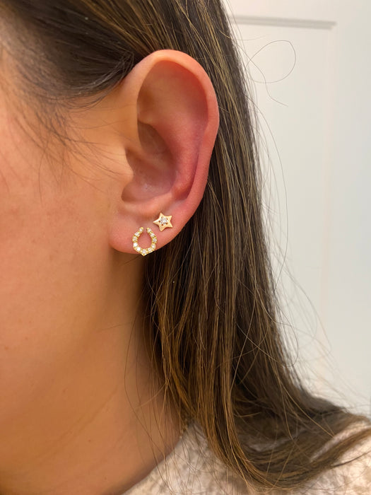 18k diamond horseshoe stud earrings