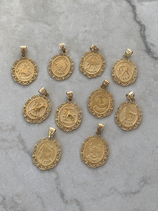 14K Gold Zodiac Charm