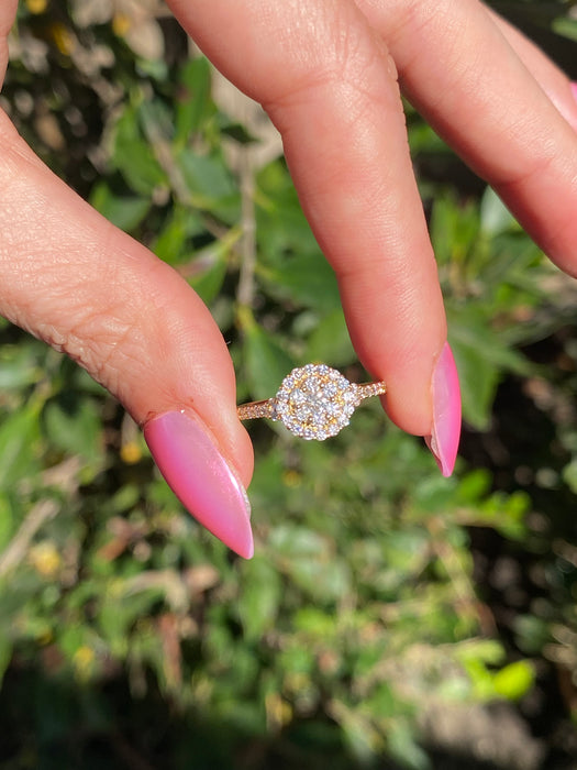 Vintage 18K Gold Diamond Ring – 0.50 TCW Natural Diamonds, Size 6
