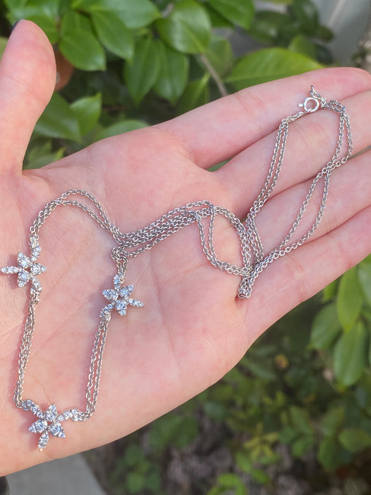 18k white gold 1 carat diamond necklace 16.25”