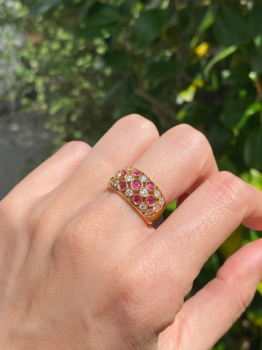 18k ruby and diamond ring size 5.75