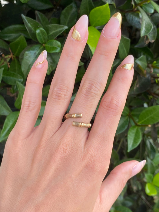 14k open bamboo ring size 5.5