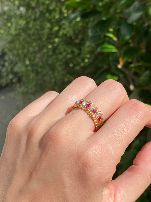 18k ruby and diamond ring size 6.75