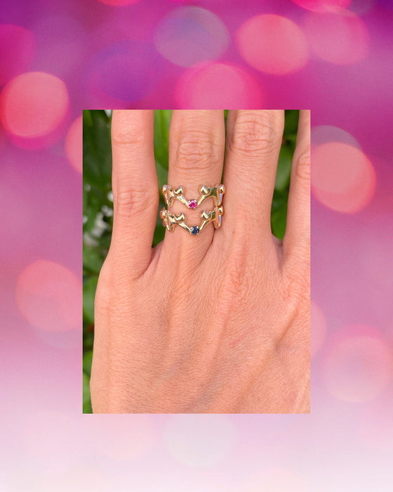 Custom preorder 14k dancing kitty cat ring