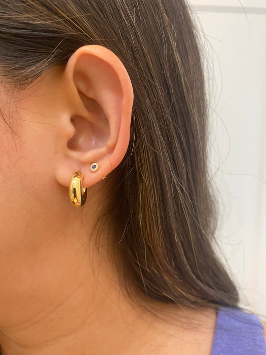 14k chubby macaroni hoop earrings