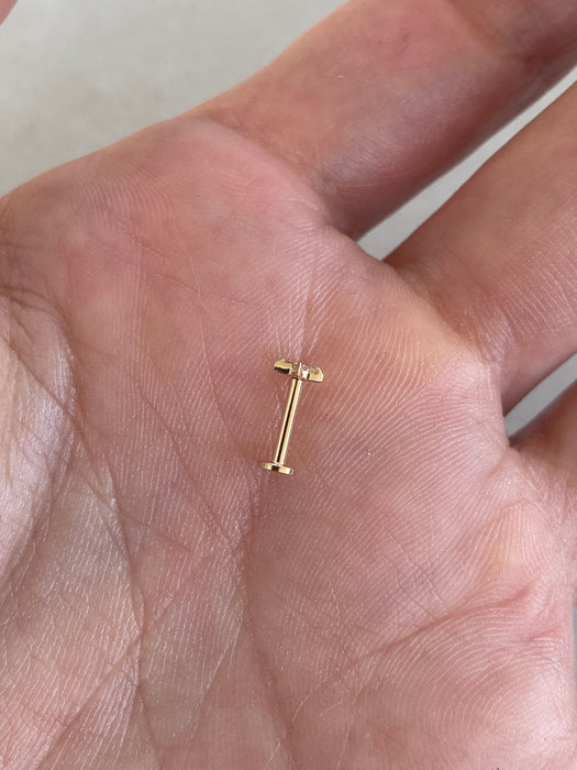 14K Gold Pave Lab Diamond Star Single Earring